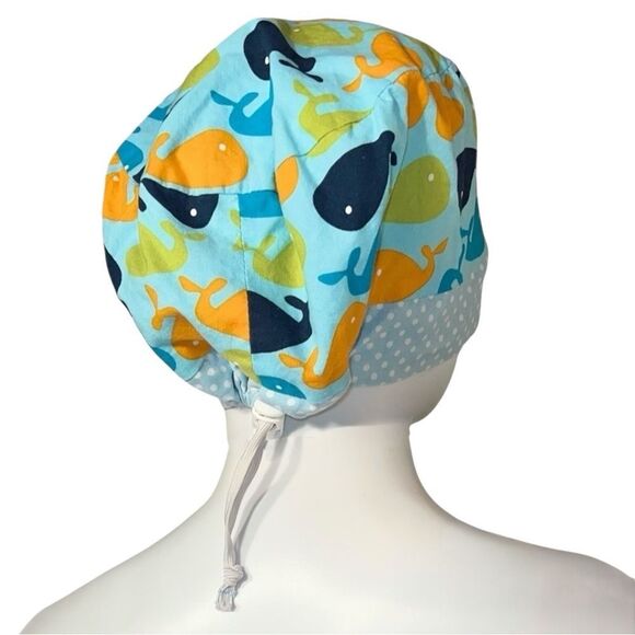 Whale/Polka Dot Contrast Euro Scrub Hat - Picture 2 of 7
